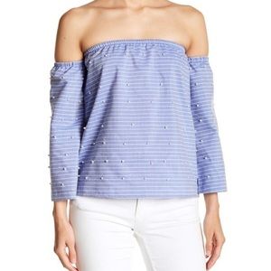 Romeo & Juliet Couture NWT Off Shoulder Pearl Top